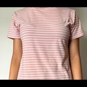 Pink and White Striped Shirt. Size M